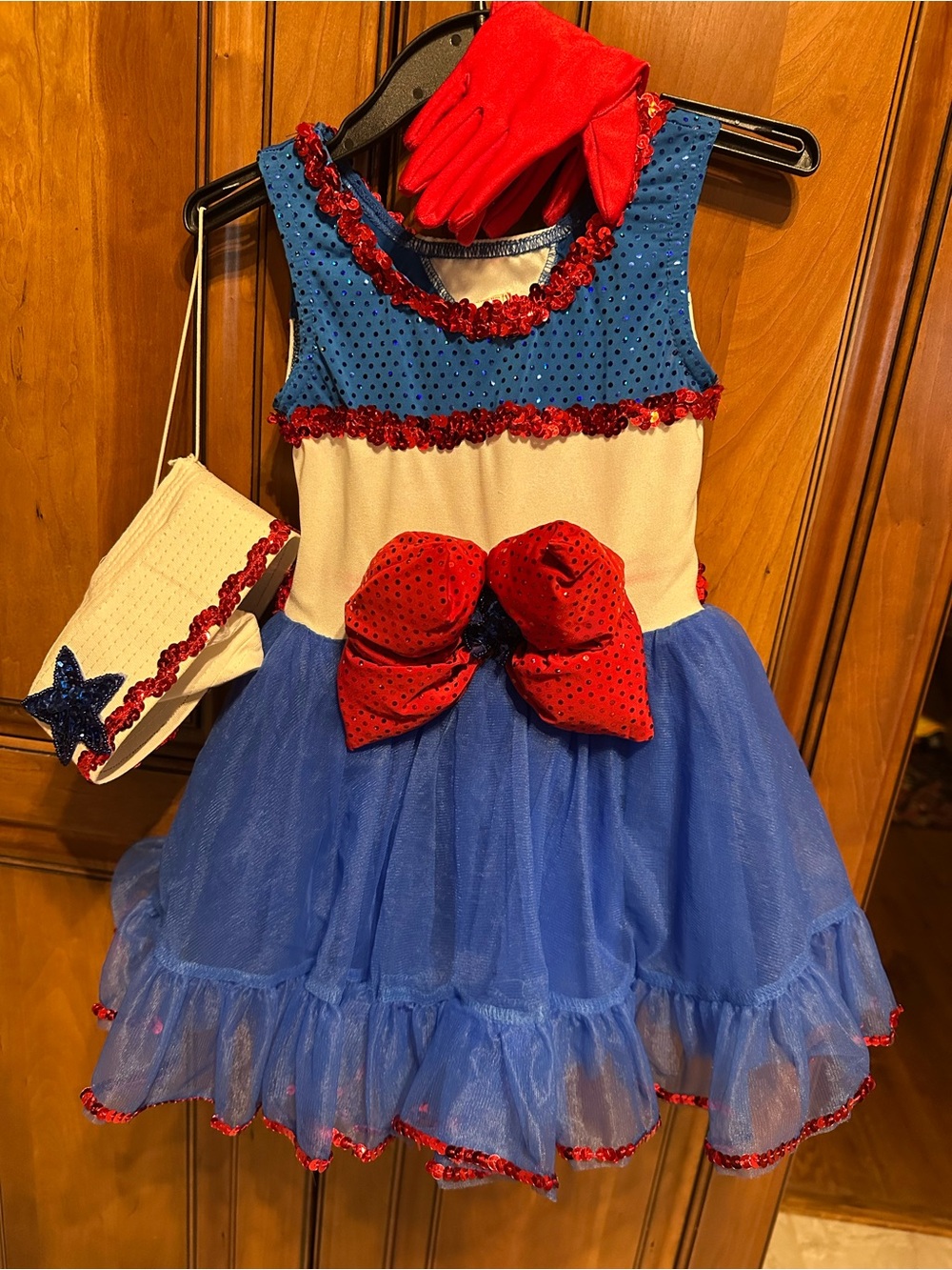 Dance costume Good Ship Lollipop Shirley Temple dress hat gloves bodysuit 5-7